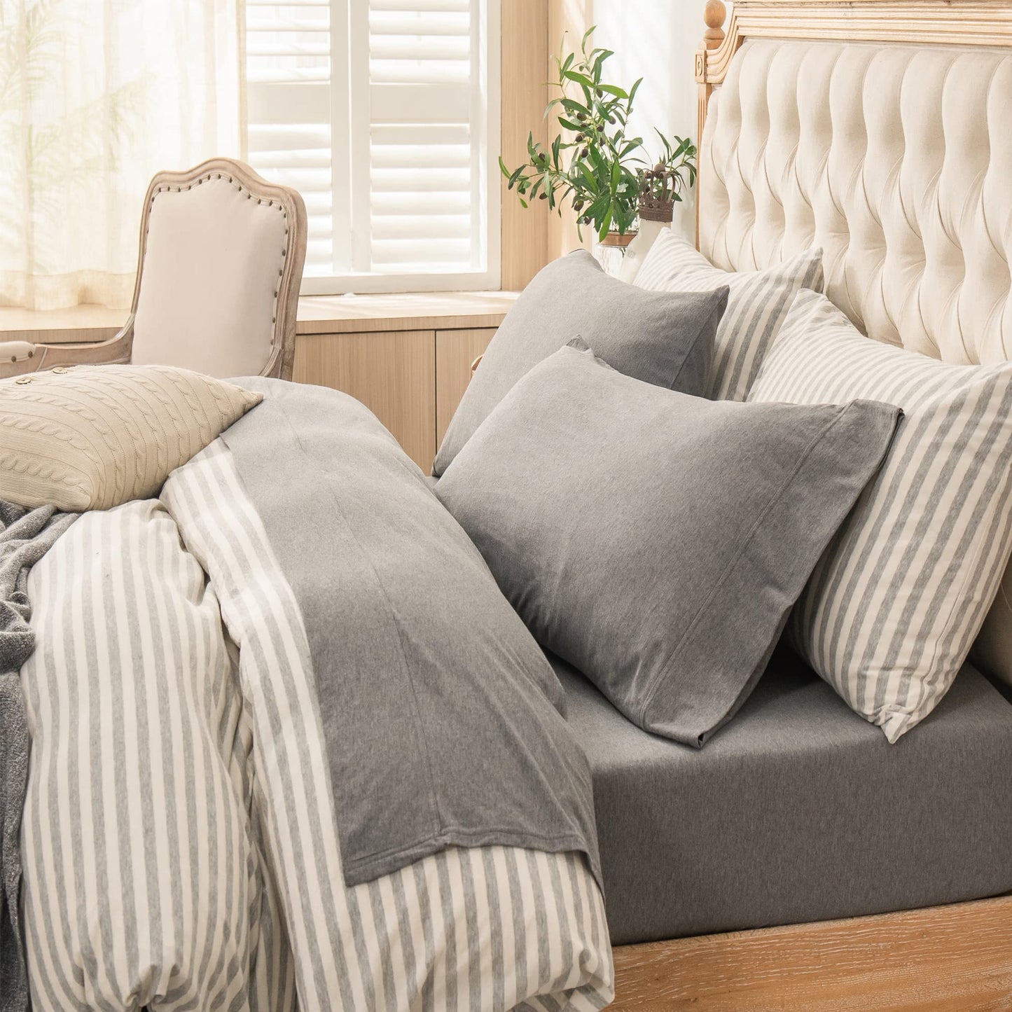Jersey Knit 4pc Bed Sheet Set