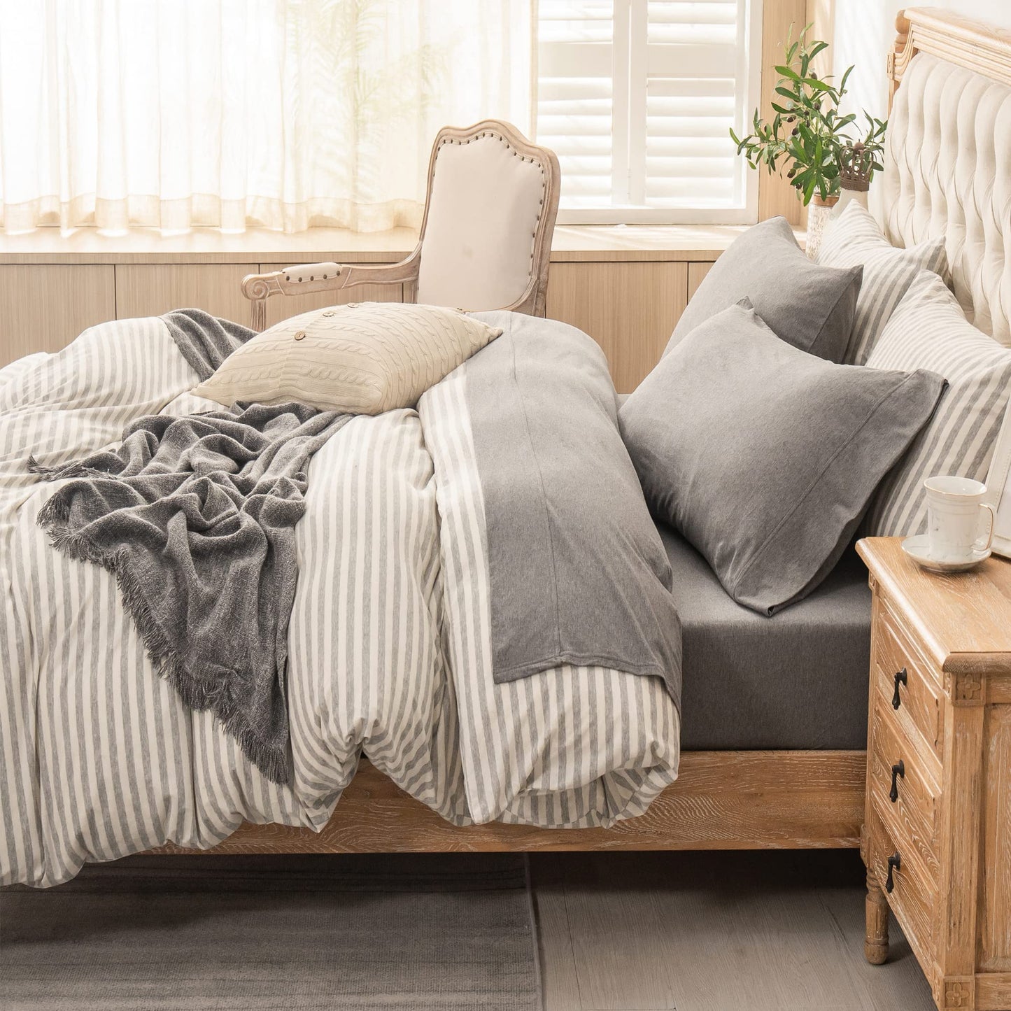 Jersey Knit 4pc Bed Sheet Set
