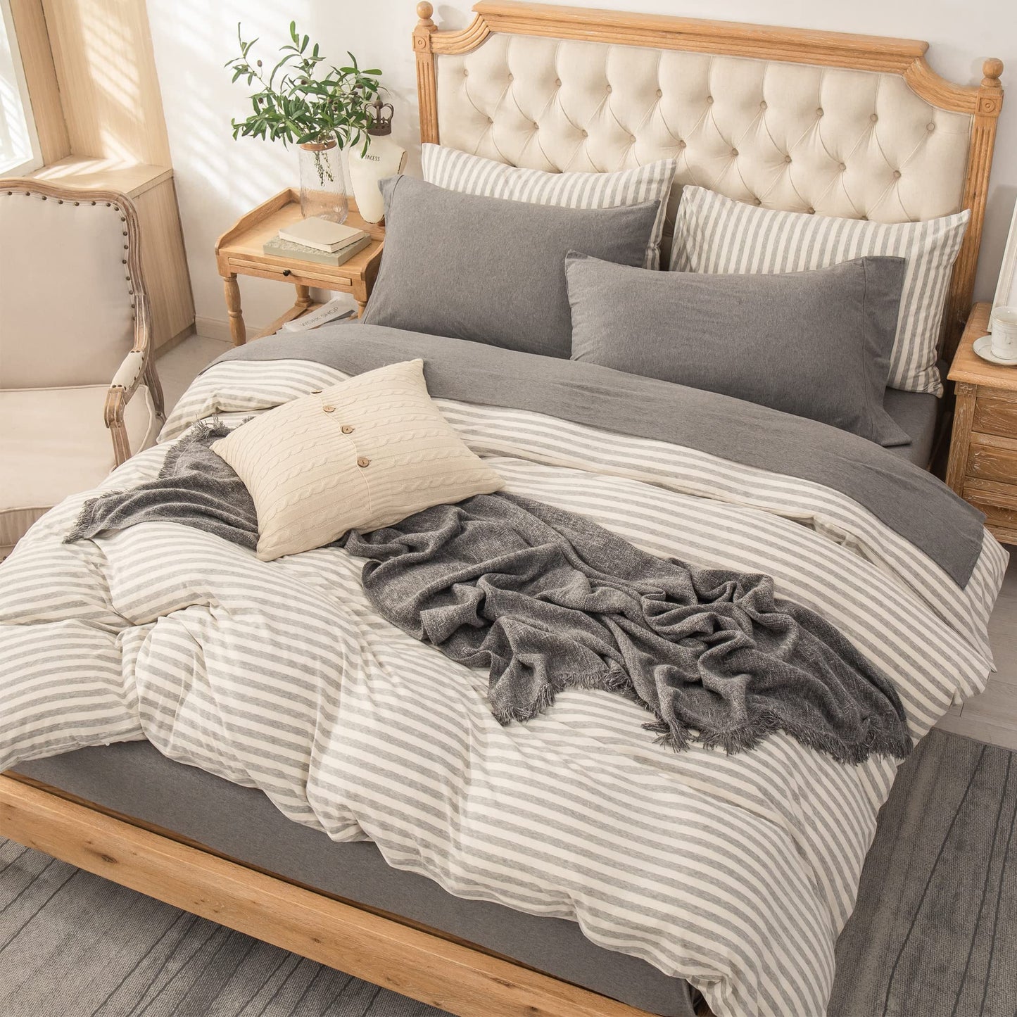 Jersey Knit 4pc Bed Sheet Set